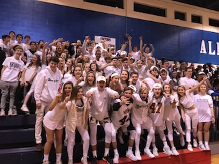 C.H.S. student section showing school spirit at away game against Albemarle High School.