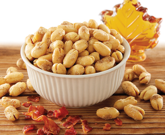 Some very delicious bacon maple Virginia peanuts ready to be eaten.