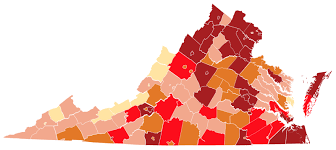 Graphical representation of Covid-19 rates around the state. 