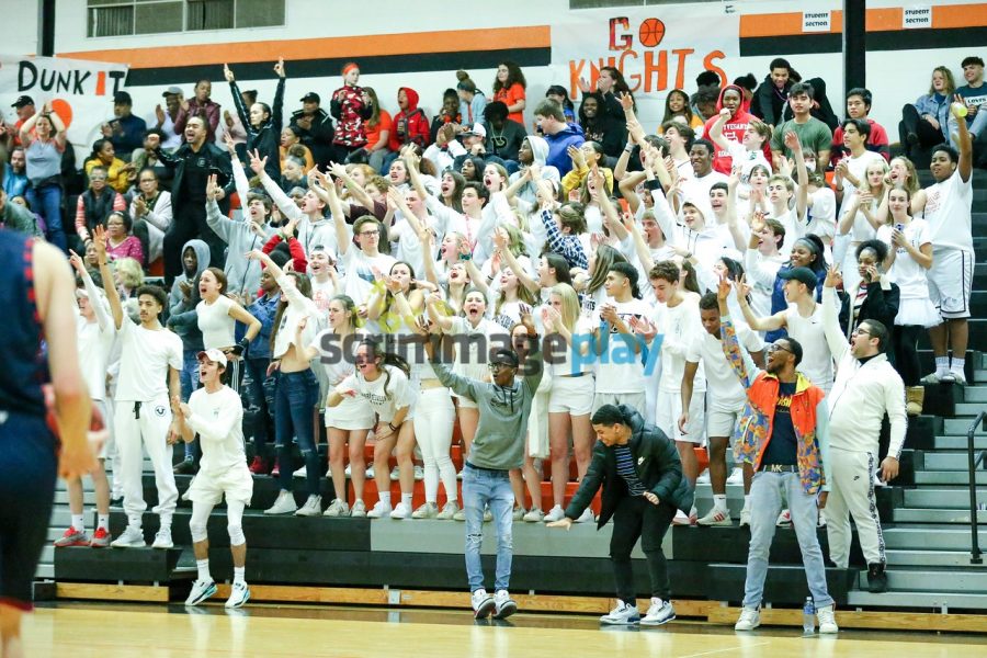 CHS' student section is riled up after a big three-pointer from Jake Bowling (2020).