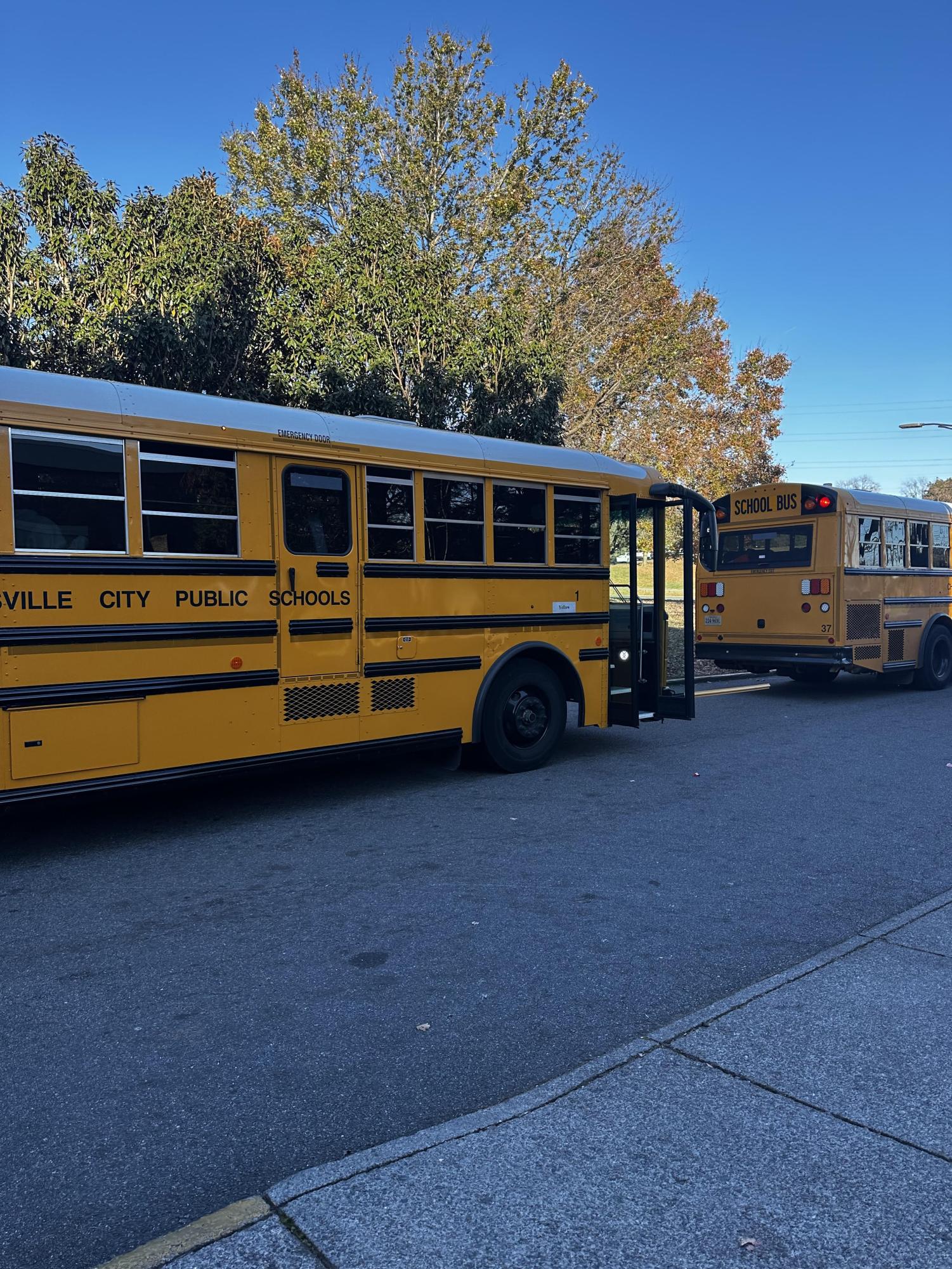 Buses waiting.