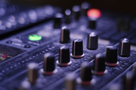 A sound board, similar to the ones taught about in music production.