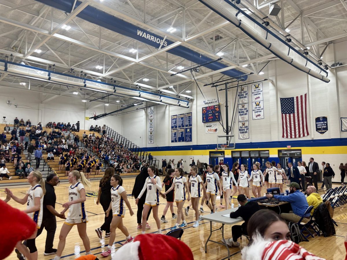 The Knights shaking hands with the Warriors after a big victory on Friday, December 13th. 