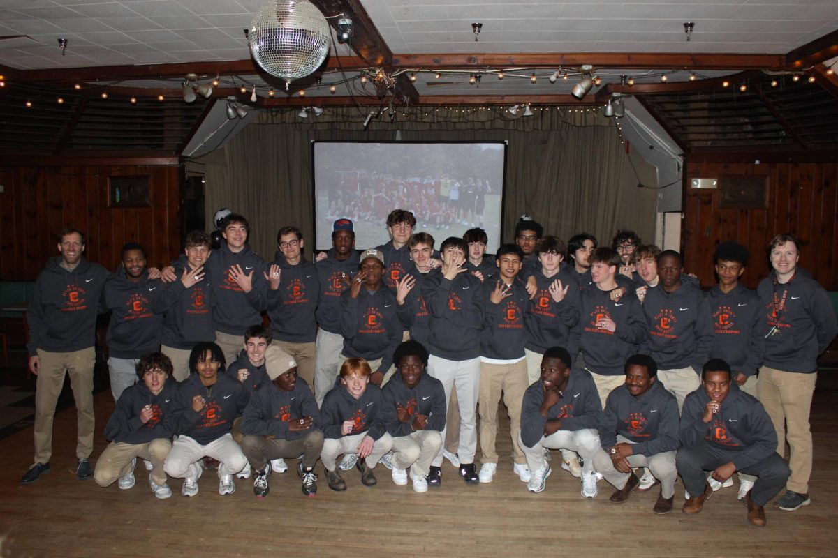 The 2024 boys state championship team all together after receiving their rings.