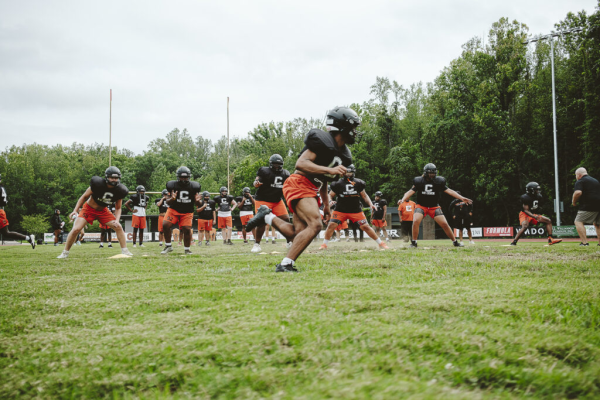 CHS Football team practicing. 