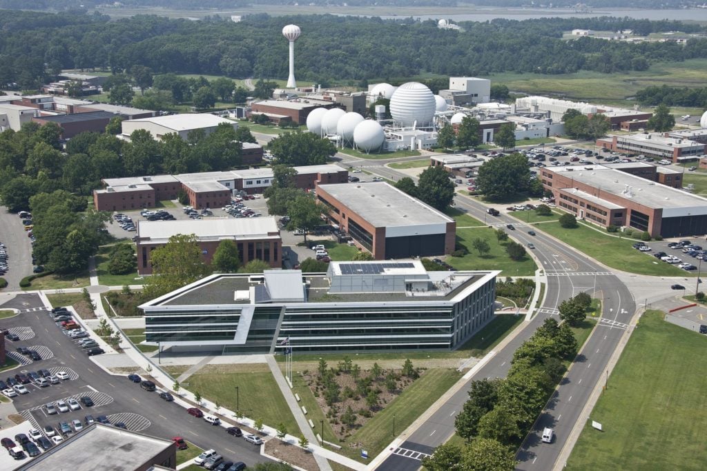 Aerial of NASA Langley Research Center in Hampton, Virginia