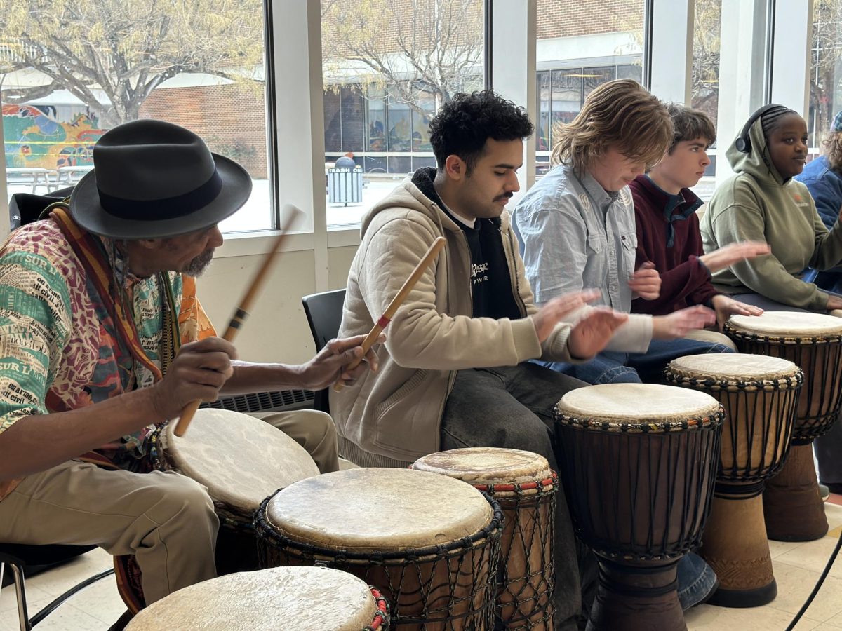 CHS Students Learning the Djembe Drum.